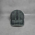 Casquette jean noir délavé à Rayures Vertes