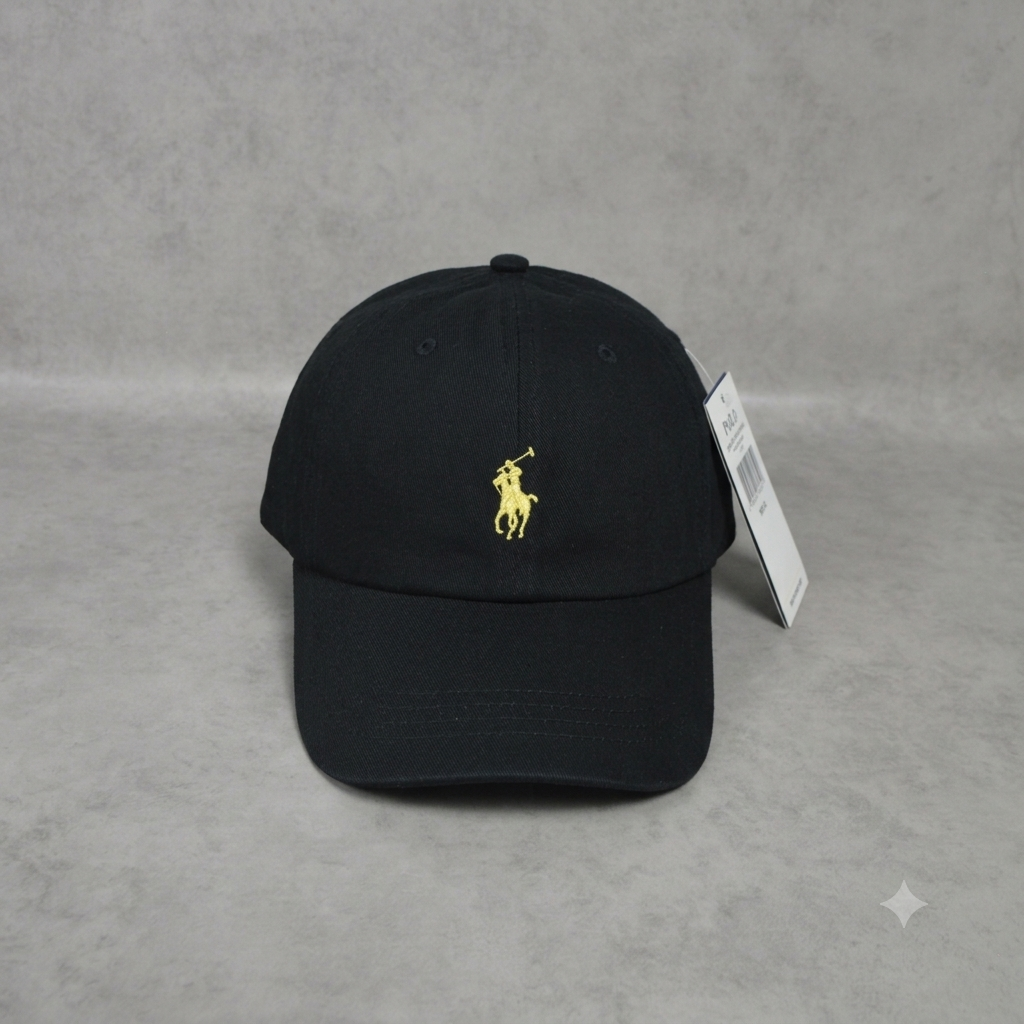🧢 Casquette Polo Ralph Lauren -  Noir avec logo jaune
